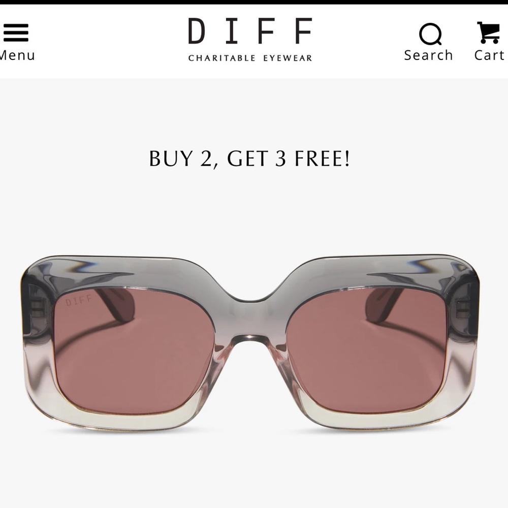 NWT Giada  diff eyewear, smoke rose crystal ombré mauve polarized sunglasses